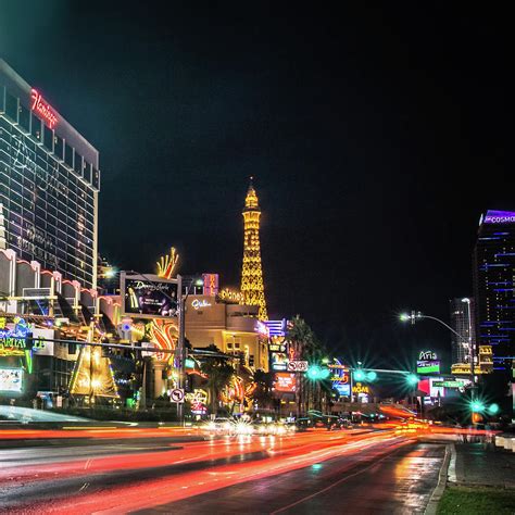 Las Vegas Nevada City Skyline And Vegas Strip At Night Photograph By
