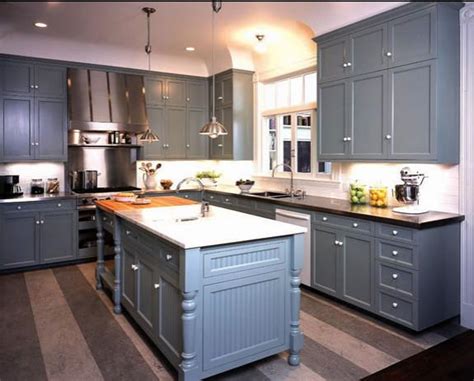Acrylic paint dries to provide the hard surface needed for heavy use areas like countertops while water based. Delorme Designs: GREAT GRAY/BLUE KITCHEN