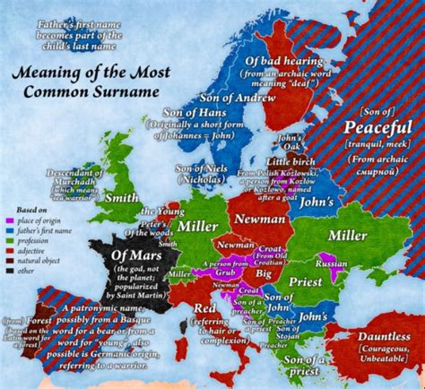 Imagen Del Dia El Mapa De Los Apellidos Más Comunes En Europa