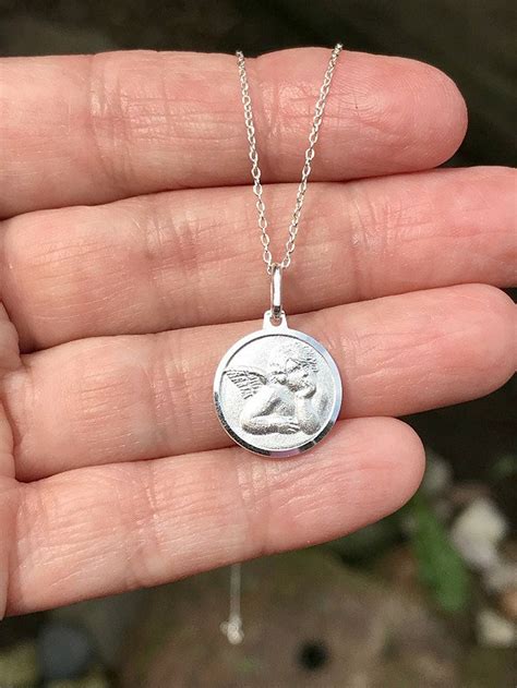 Angel Necklace 925 Sterling Silver Guardian Angel Memorial Etsy