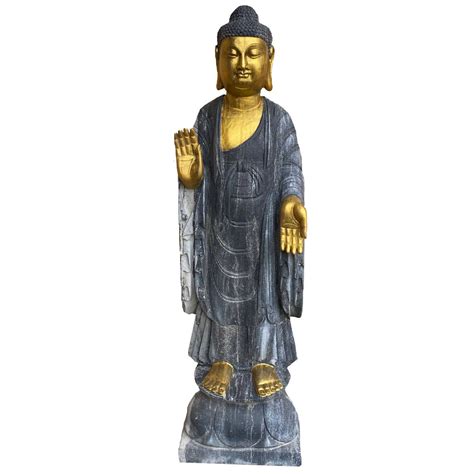 $595 approx 150cm also available in black with red robe buddha statue for garden. Buddha Garten Figur (99cm) stehende China Skulptur Gold ...