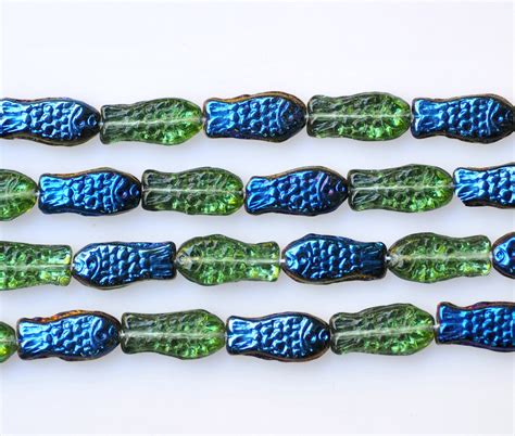 14mm X 7mm Fish Bead Czech Glass Beads Glass Fish Beads
