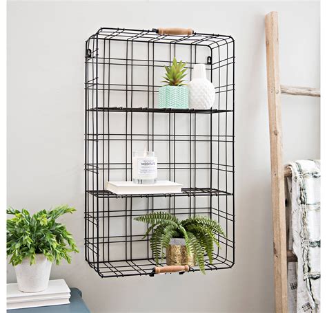 Double Metal Wire Shelf With Handles Kirklands Wire Basket Shelves