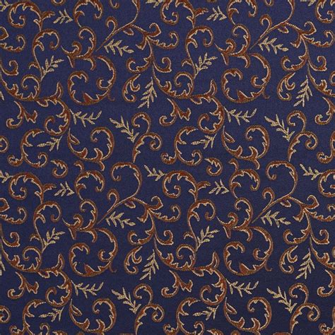 Topaz Beige And Coral Abstract Floral Vine Damask Upholstery Fabric