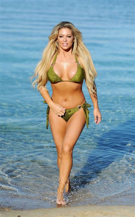 Bianca Gascoigne In Green Bikini On The Beach In Tenerife GotCeleb
