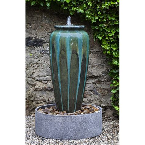 Tall Pottery Outdoor Ceramic Water Fountain Kinsey Garden Decor