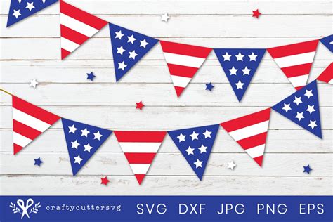 4th of July Bunting Banner Svg | Independence Day Decoration (567169