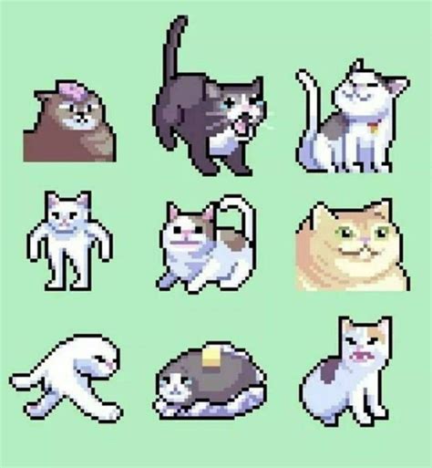 Pixel Cat Memes Pixelart Pixel Art Pixel Art Characters Anime
