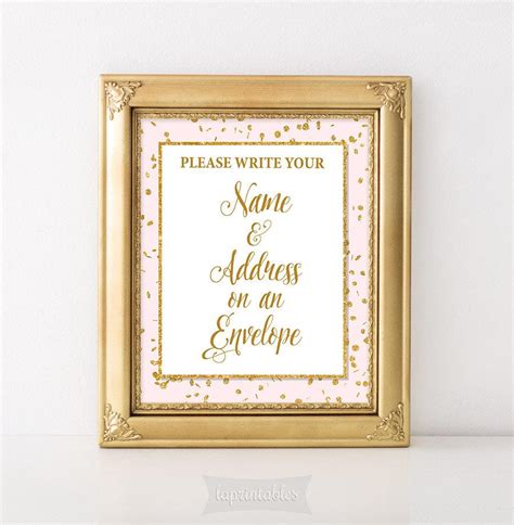 Writing a thoughtful card is one way to share the family's addressing the card was simpler. Address An Envelope Sign, Pink & Gold Glitter Shower Table ...