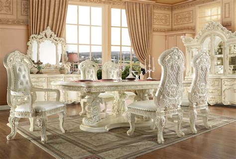 The wood used in the formal dining sets is crucial in establishing the theme of the room. Homey Design | HD-8089-Long Belda Formal Dining Room Set ...