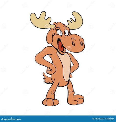 Funny Moose And Letters M Cartoon Vector 162028163