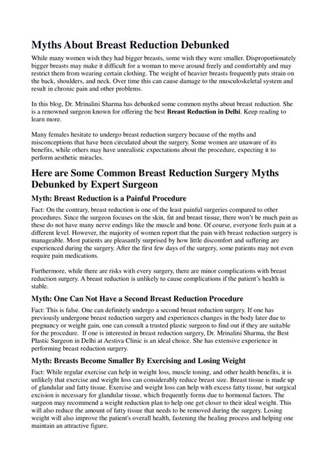 Ppt Myths About Breast Reduction Debunked Powerpoint Presentation