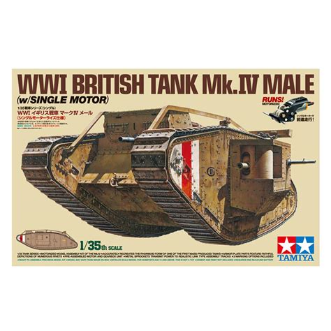 Tamiya Wwi British Tank Mkiv Male Plastic Model Kit 30057 Scale 135