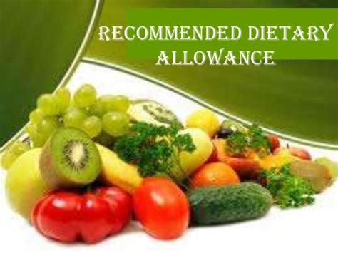 Recommended Dietary Allowance Rda
