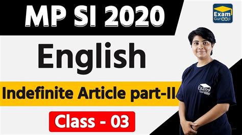 Mp Si 2020 English Indefinite Article Part Ii Youtube