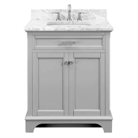 Allen Roth Roveland 30 In Light Gray Single Sink Bathroom Vanity With