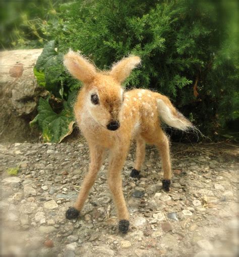 Claudia Maries Needle Felted Deer Fawn White Tailed Wool On Etsy