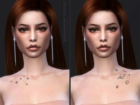 Burning Heart Tattoos By Sugar Owl From Tsr • Sims 4 Downloads
