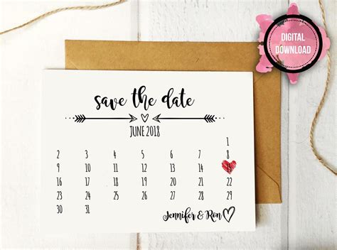 Your wedding day is right on the edge, amidst all the small and big preparations you need to make sure we offer a wide range of save the date templates that would fit your vibe. Rustic Calendar Save the Date Template, Printable Wedding ...