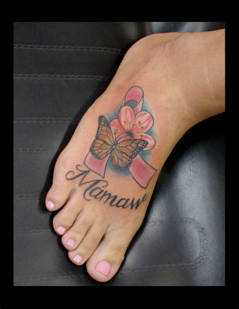 Monarch Butterfly Tattoo On Foot