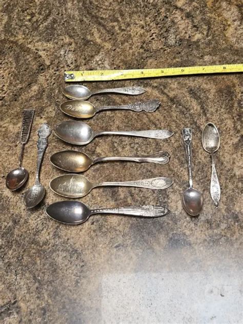 Lot Of 10 Vintage Sterling Silver Souvenir Spoons Worlds Fair Hong