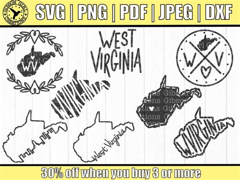 West Virginia Svg Bundle For Cricut West Virginia Designs Etsy