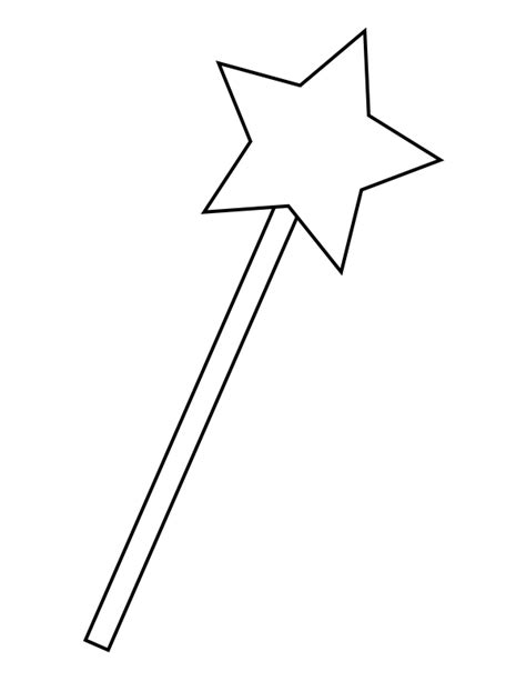 Printable Simple Magic Wand Coloring Page