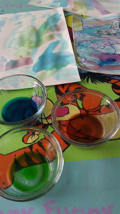 DIY water color! water and a few drops of food coloring. | Diy water