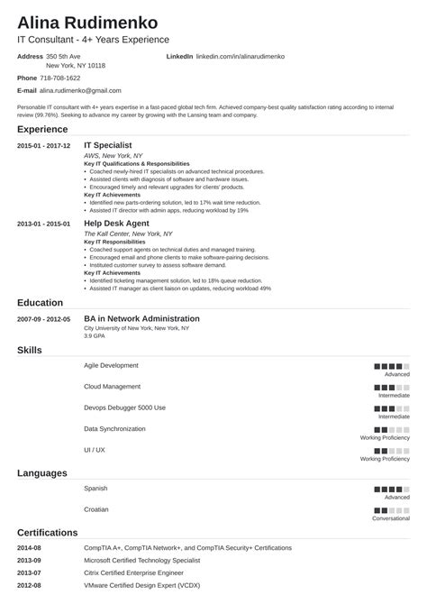 Like the resume for it jobs. 25+ Information Technology (IT) Resume Examples for 2020