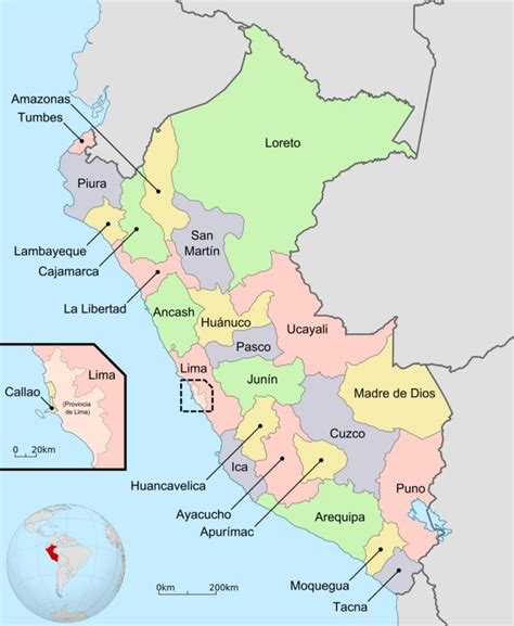 Chaise Longue Representar Asignación Mapa De Los Departamentos Del Peru