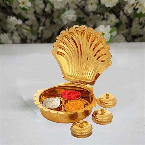Buy Denique Brass Haldi Kumkum Puja Box Multi Purpose Sindoor Rituals