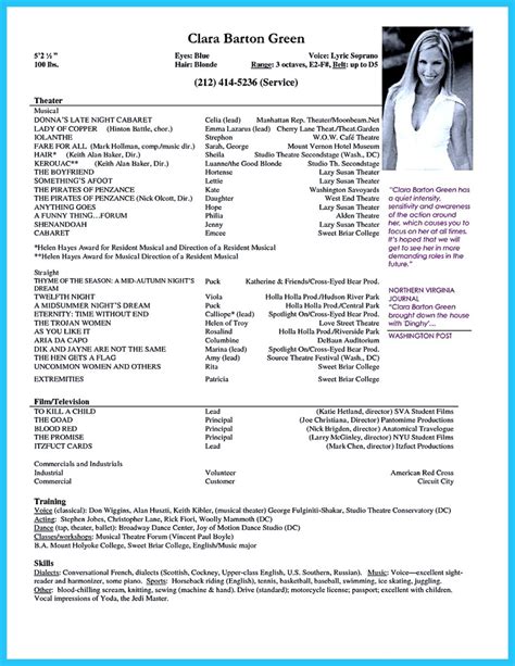 Get inspiration for your resume, use one of our. Outstanding Acting Resume Sample to Get Job Soon