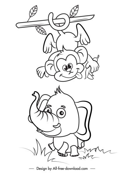 Contoh gambar sketsa hewan dari beragam jenis. Sketsa Gambar Hewan Gajah