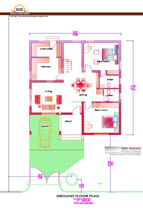 Modern House Plan 2000 Sq Ft Kerala Home Design And Floor Plans 9k