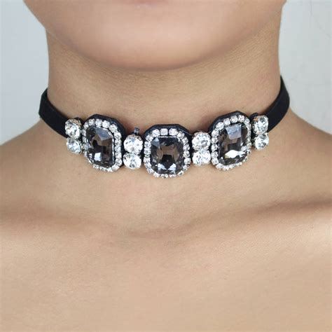 Diamante Velvet Choker Necklace By Isabella Charm