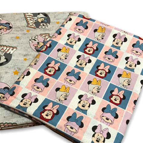 Mickey Mouse Print Fabric By The Yard Fbty Fat Quarters Fq Etsy