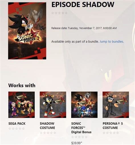 Sonic Forces Dlc Content Leaks Includes Episode Shadow And Persona 5