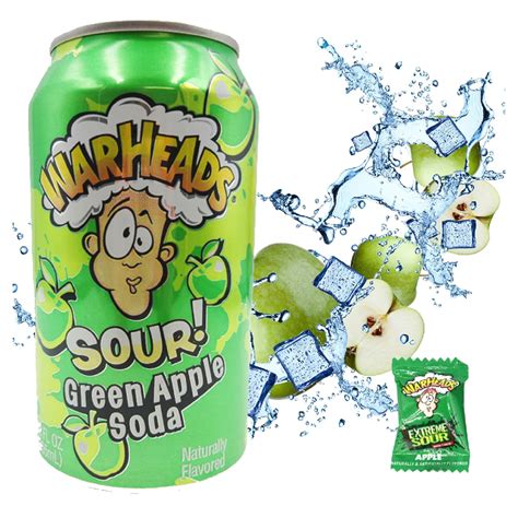 Warheads Sour Green Apple Soda 355ml Greek Deli Goods Premium