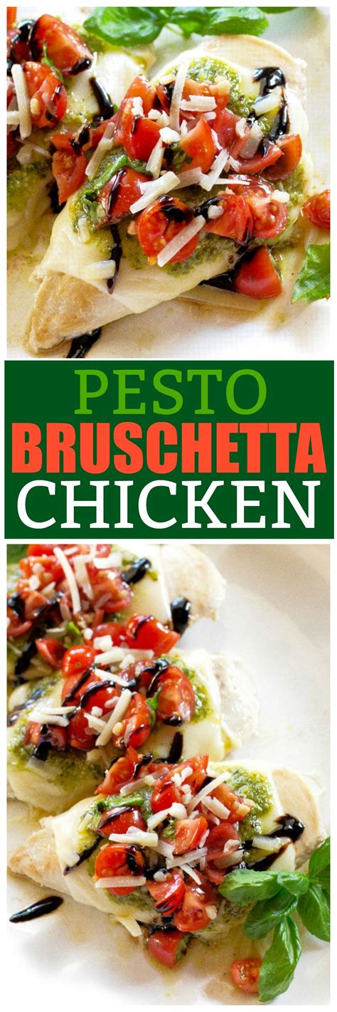 Grilled shrimp pesto pasta is a quick and easy dinner full of mediterranean flavor. Pesto Bruschetta Chicken | Recipe | Chicken dinner ...