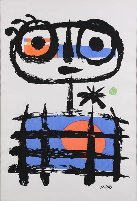 Lot After Joan Miro Sun Eater 1955 Lithograph Print 33 X 22 In