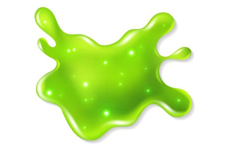 Green Slime Bright Toxic Shiny Liquid Blob Splatter Spot O