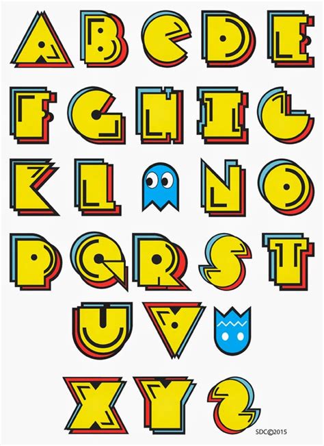 Ink5k Pac Man Alphabet Design