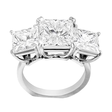 5ct Three Stone Princess Cut Diamond Ring Cj Charles Jewelers
