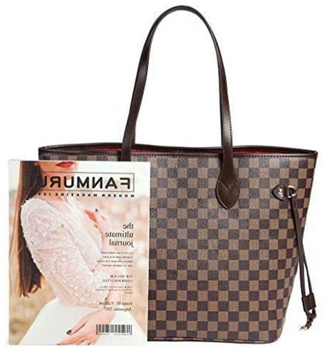 Daisy Rose Checkered Tote Shoulder Bag With Inner Pouch