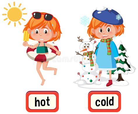 opposite words hot cold stock illustrations 20 opposite words hot cold stock illustrations