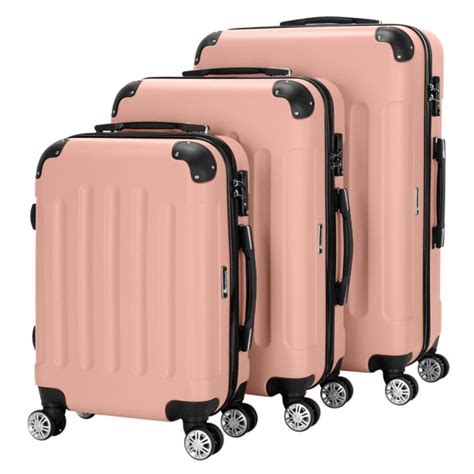 Ubesgoo 3 Pieces Travel Luggage Set Bag Abs Trolley Spinner Carry On