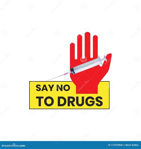 Say No To Drugs That Are Isolated With Medical Syringes Vector