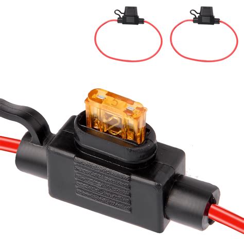 YUNPICAR 2 Set Mini Blade Fuse Holder 16 Gauge Waterproof Pigtail