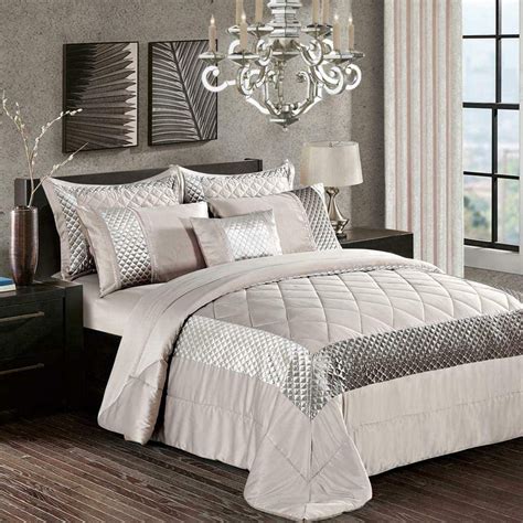 Beautiful Sequin Quilted Bedspread Bed Set Throw Comforter Available In