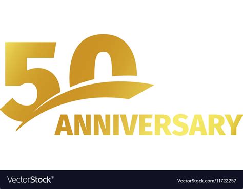 Isolated Abstract Golden 50th Anniversary Logo On Vector Image